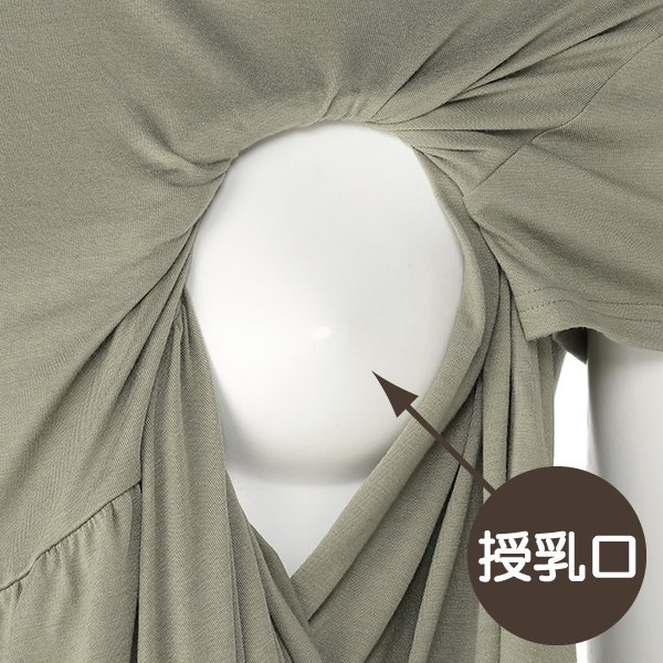 授乳口付きティアード半袖ワンピース | マタニティ・産後