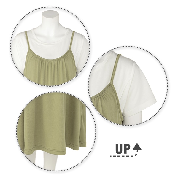 授乳口付き半袖Ｔシャツ&キャミワンピースセット | マタニティ・産後