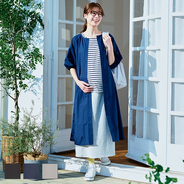 綿100％5分袖シャツワンピース | マタニティ・産後