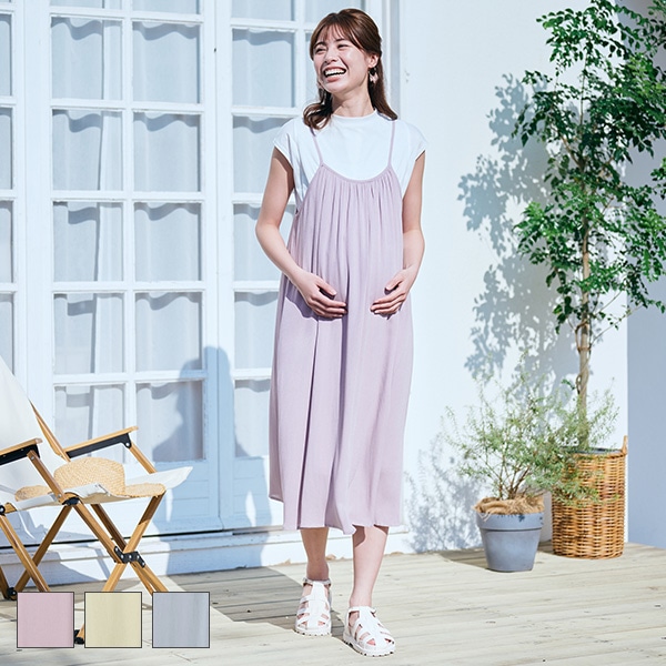 授乳口付き半袖Tシャツ&キャミワンピースセット | マタニティ・産後