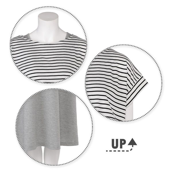 ボーダー半袖Tシャツ付きワンピースセット | マタニティ・産後