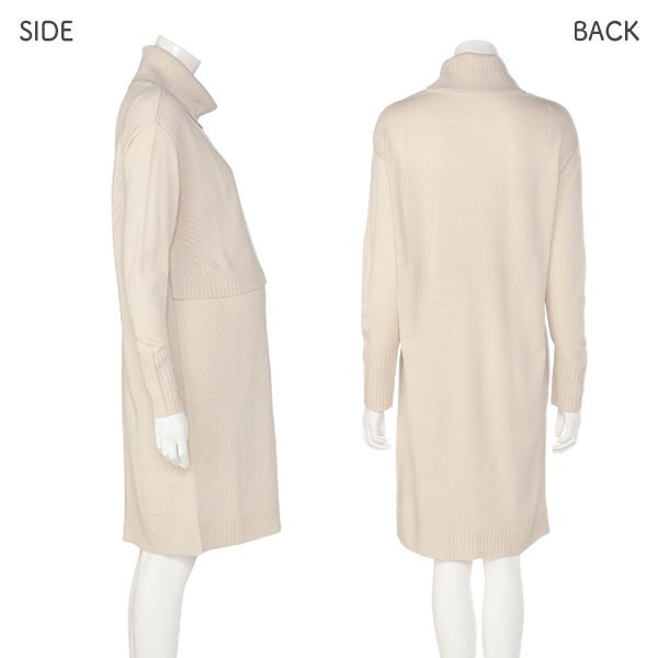 授乳口付きオフタートルニット長袖ワンピース | マタニティ・産後