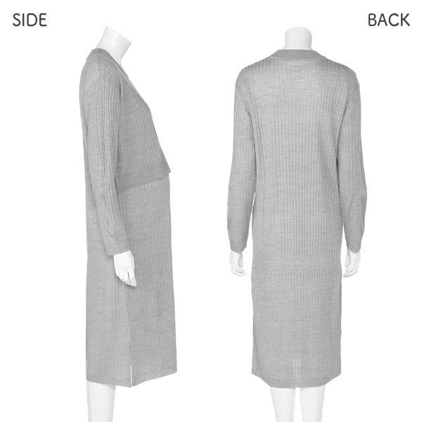 授乳口付きリブニット長袖ワンピース | マタニティ・産後