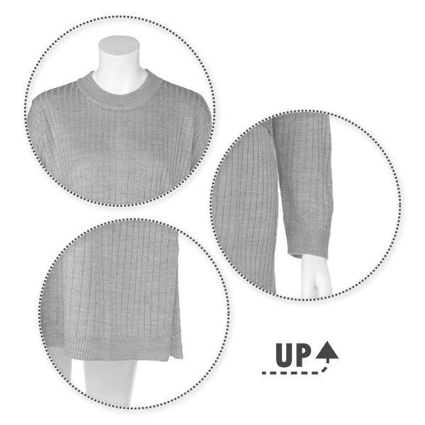 授乳口付きリブニット長袖ワンピース | マタニティ・産後