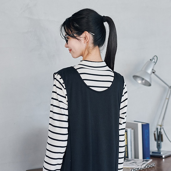 授乳口付き長袖Tシャツ＆裏シャギー前後2WAYジャンパースカート | マタニティ・産後