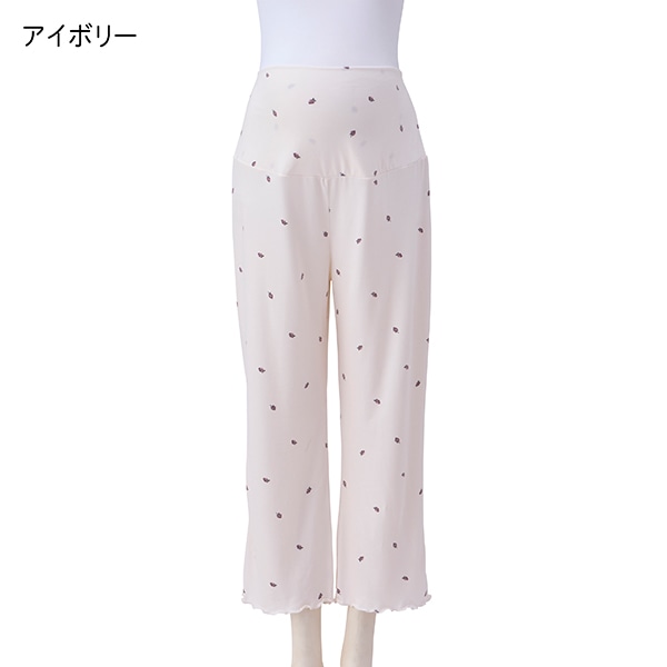 おなかゴムなしやわらかストレッチいちご柄ルームパンツ | マタニティ・産後