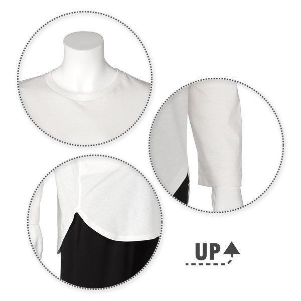 綿100%授乳口付きラウンドヘム長袖Tシャツ | マタニティ・産後