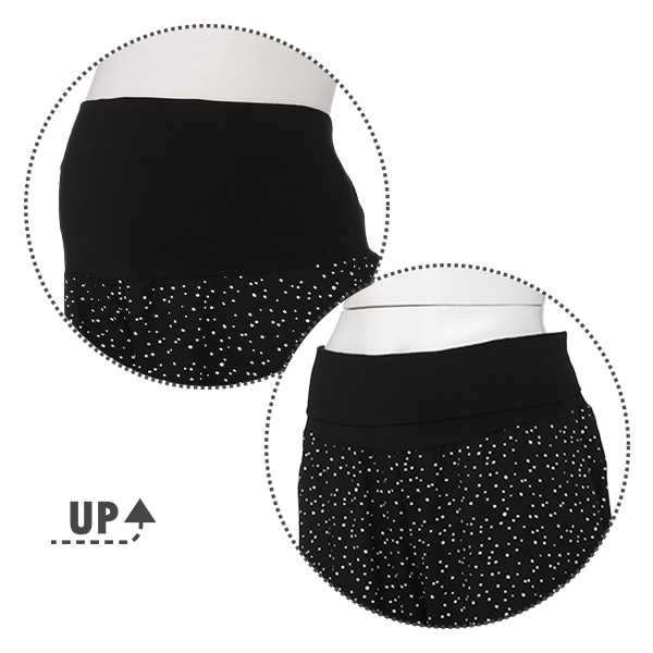 おなかゴムなしレーヨンドット柄ワイドパンツ | マタニティ・産後