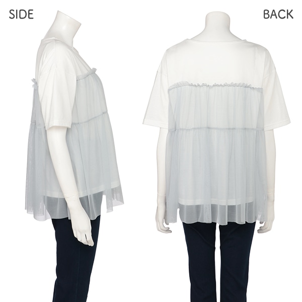 シアー切り替えトップス