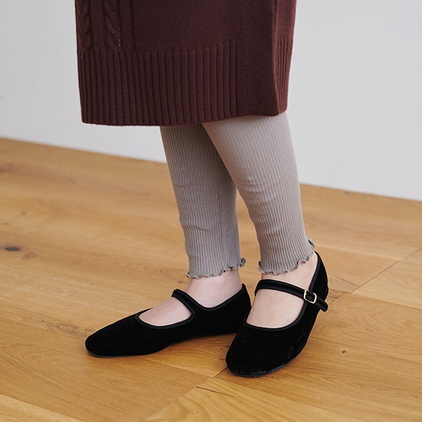 おなからくらく裾メロウ10分丈リブレギンス | マタニティ・産後