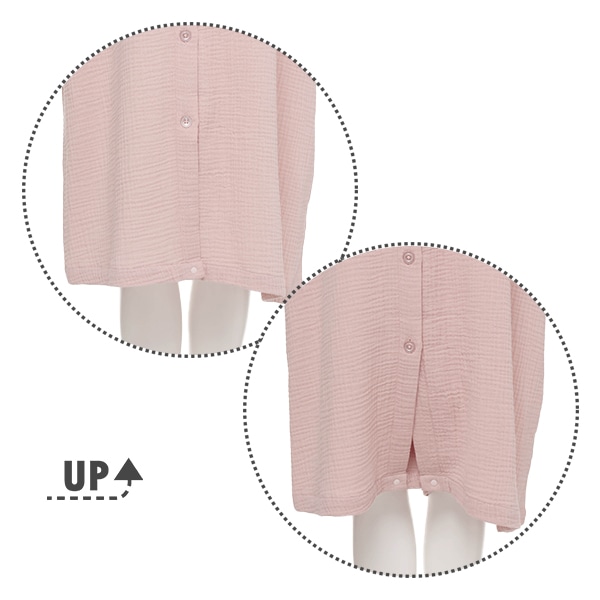 綿100%モスリンガーゼ2WAYワンピース型長袖パジャマ | マタニティ・産後