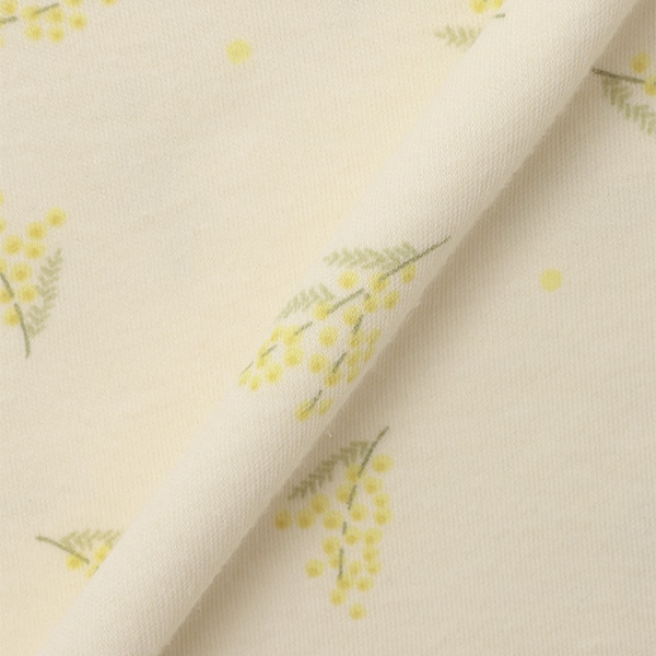 綿混スムースミモザ柄2WAYワンピース型長袖パジャマ | マタニティ・産後