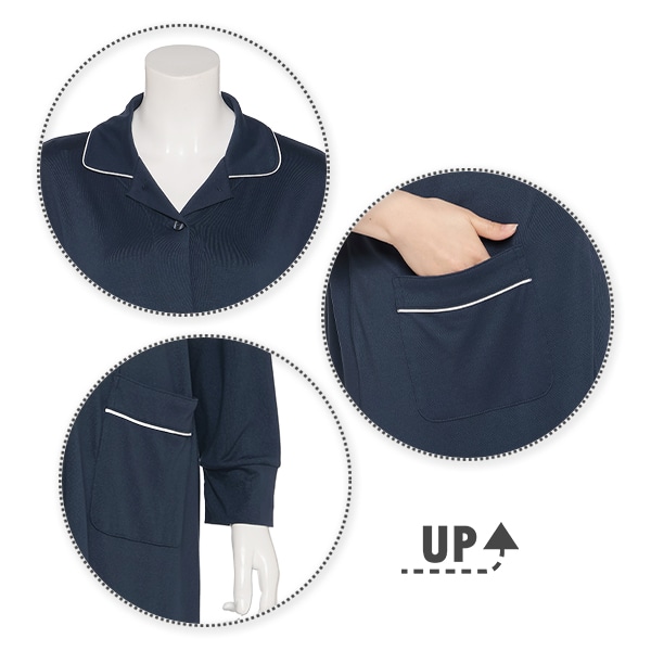 授乳口付きやわらかストレッチ2WAYワンピース型長袖パジャマ | マタニティ・産後
