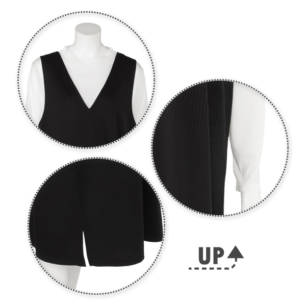 長袖Tシャツ付きテレコ3段ジャンパースカート | マタニティ・産後