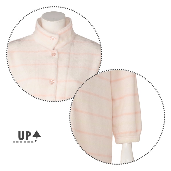 ミンクフリースボーダー長袖ルームワンピース | マタニティ・産後