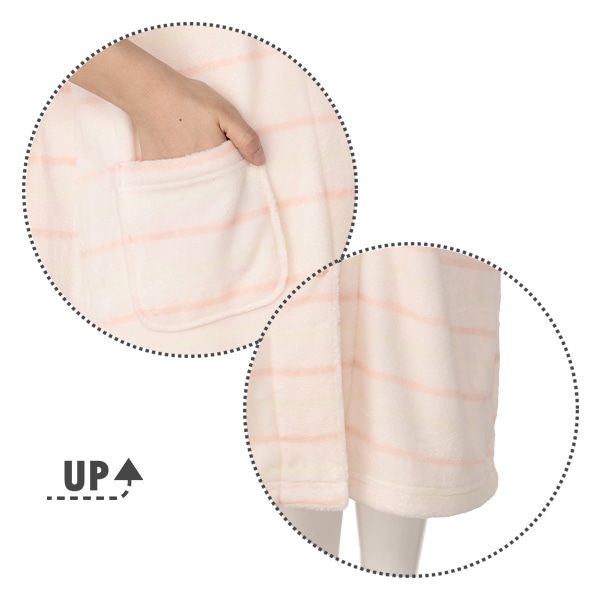 ミンクフリースボーダー長袖ルームワンピース | マタニティ・産後