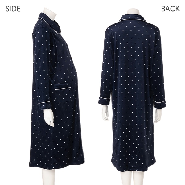 授乳口付きふわぽかストレッチ2WAYワンピース型星柄長袖パジャマ | マタニティ・産後