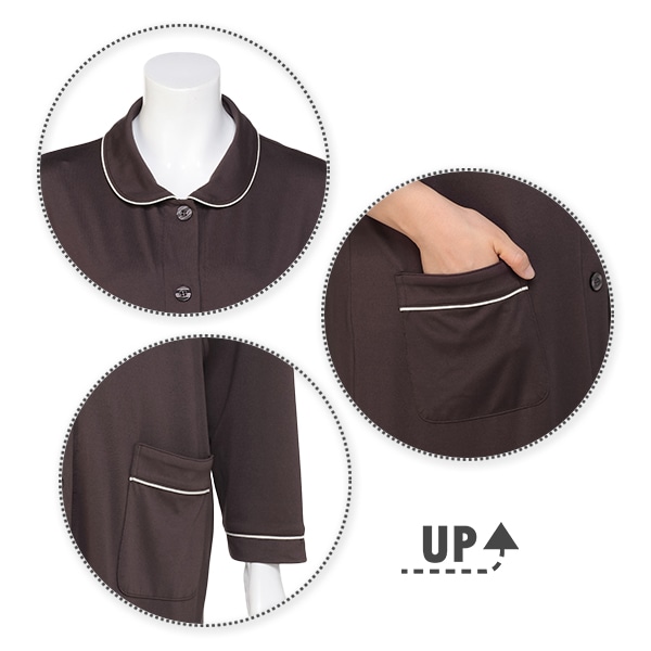 授乳口付きやわらかストレッチ2WAYワンピース型長袖パジャマ | マタニティ・産後