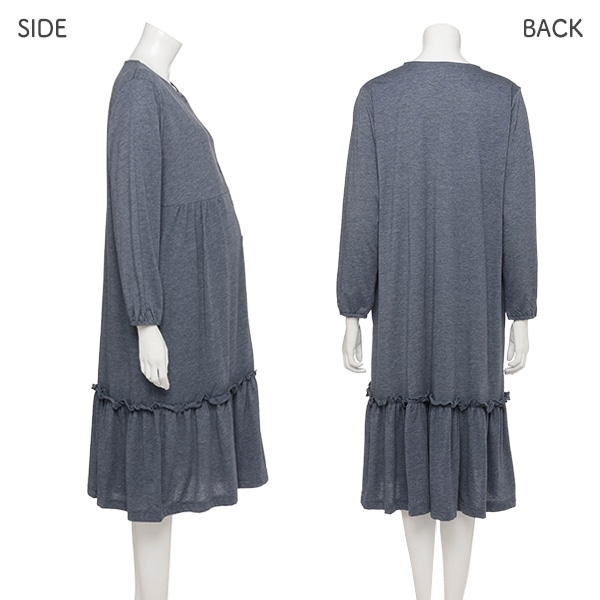 綿混ティアード2WAYワンピース型長袖パジャマ | マタニティ・産後