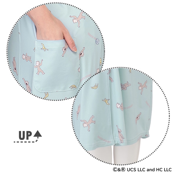 ストレッチ長袖ルームワンピース（おさるのジョージ） | マタニティ・産後