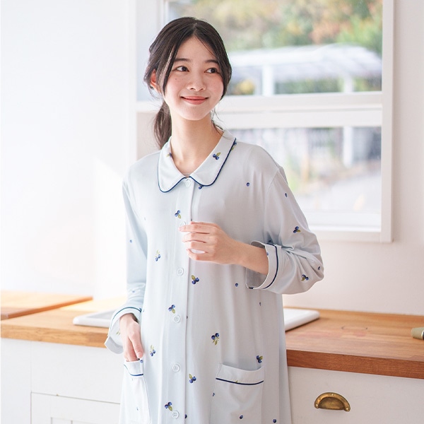 やわらかストレッチ2WAYワンピース型長袖パジャマ | マタニティ・産後