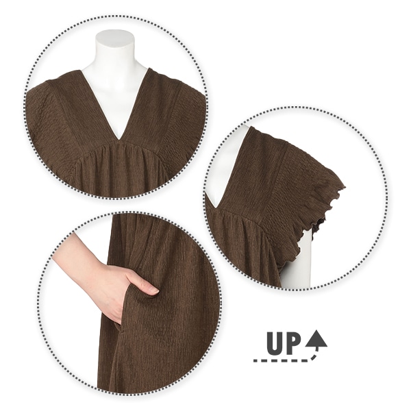 シャーリングワンピース