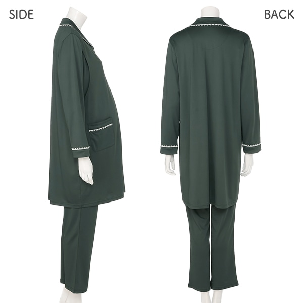 授乳口付きやわらかストレッチおなかゴムなし長袖パジャマ | マタニティ・産後