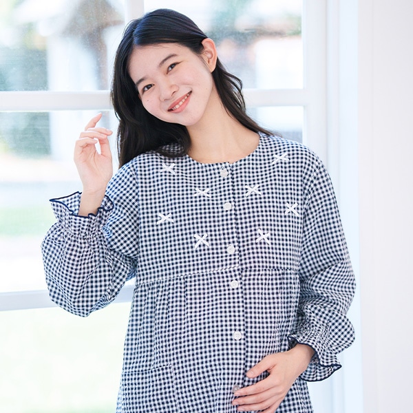 サッカーリボン付き長袖パジャマ | マタニティ・産後