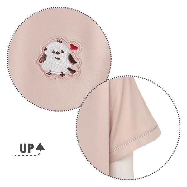 おなかゴムなし8分丈ボトムアップリケ刺繍半袖パジャマ | マタニティ・産後