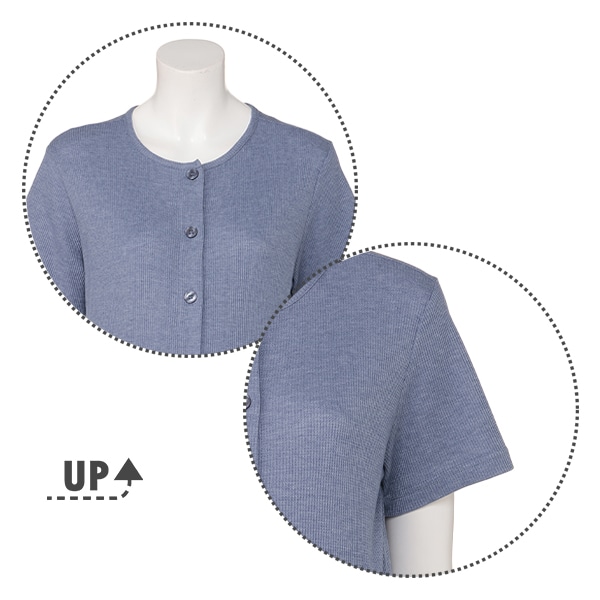 綿混やわらかワッフル紐付き半袖パジャマ | マタニティ・産後