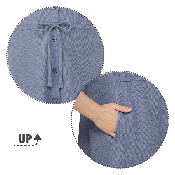 綿混やわらかワッフル紐付き半袖パジャマ | マタニティ・産後