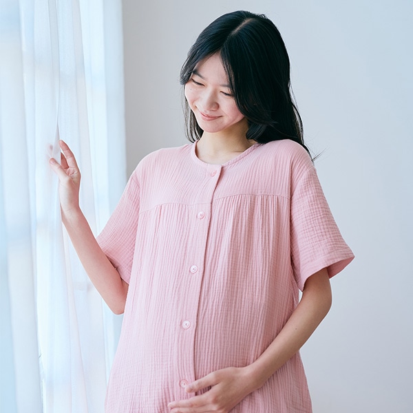 綿100％モスリンガーゼ半袖パジャマ | マタニティ・産後