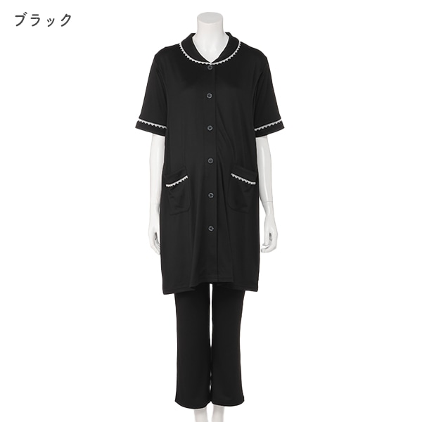 授乳口付きやわらかストレッチおなかゴムなし半袖パジャマ | マタニティ・産後