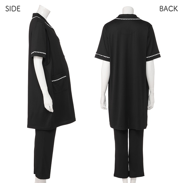 授乳口付きやわらかストレッチおなかゴムなし半袖パジャマ | マタニティ・産後