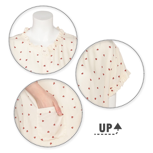 レーヨン7分丈ボトム布帛フリル半袖パジャマ | マタニティ・産後