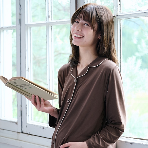 やわらかストレッチおなかゴムなし長袖パジャマ | マタニティ・産後