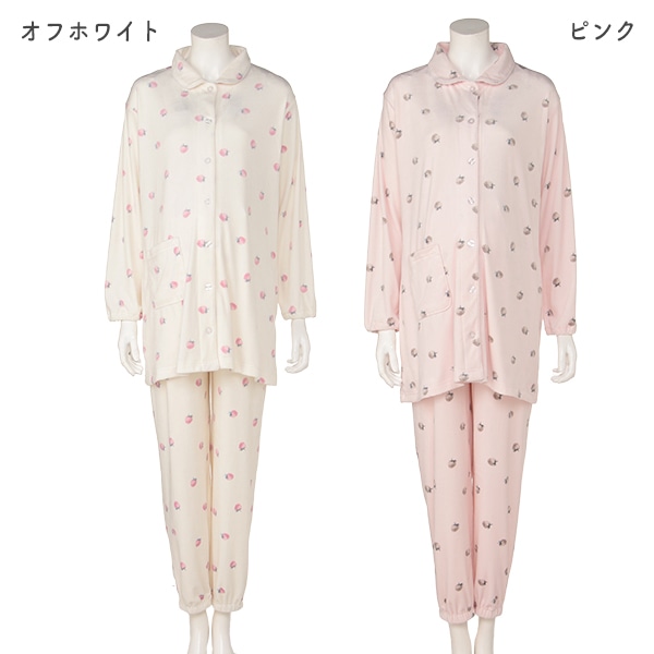 ふわぽかストレッチいちご柄長袖パジャマ  | マタニティ・産後