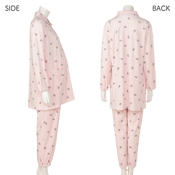 ふわぽかストレッチいちご柄長袖パジャマ  | マタニティ・産後