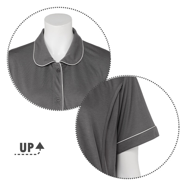 授乳口付きレーヨン混ワンピース型半袖パジャマ | マタニティ・産後