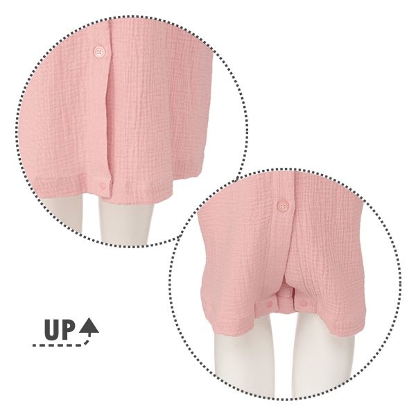 綿100％モスリンガーゼ2WAYワンピース型半袖パジャマ | マタニティ・産後