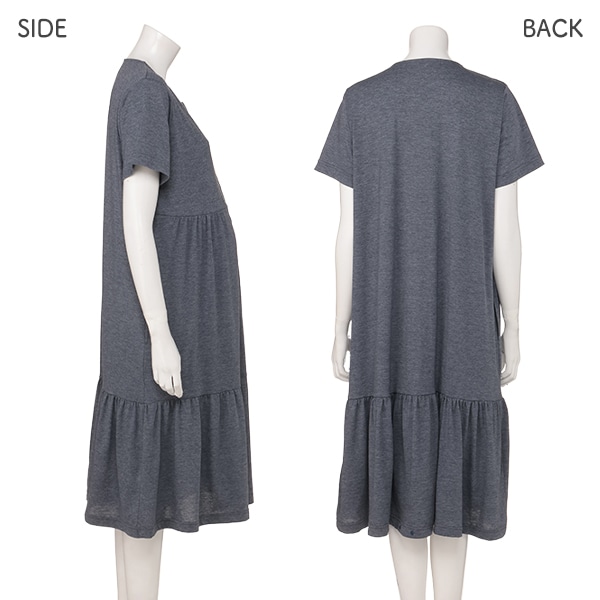 綿混ティアード2WAYワンピース型半袖パジャマ | マタニティ・産後
