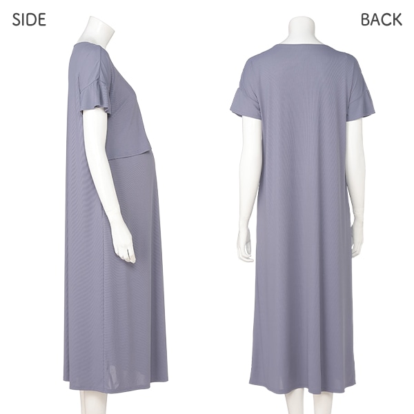 犬印本舗）ストレッチリブ授乳対応半袖ワンピース | マタニティ・産後