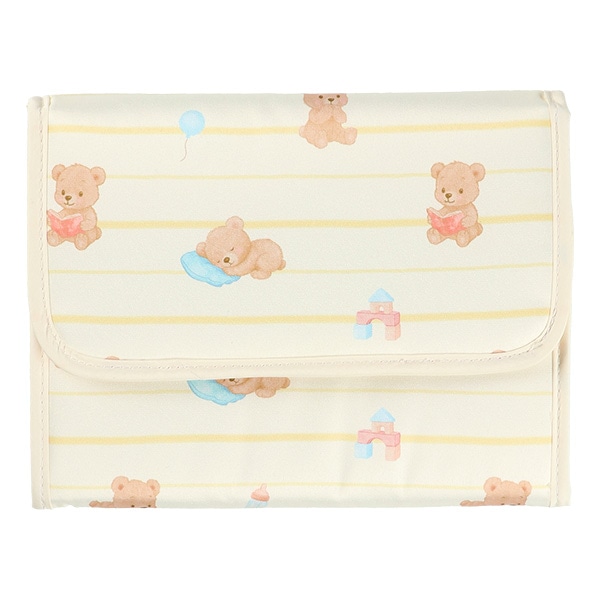 母子手帳ケース（サテン・くま総柄）