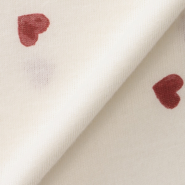 レーヨン天竺ハート柄半袖パジャマ