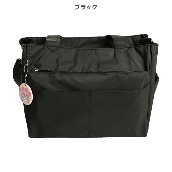 撥水12ポケット2WAYボストンバッグ（チャーム付き）