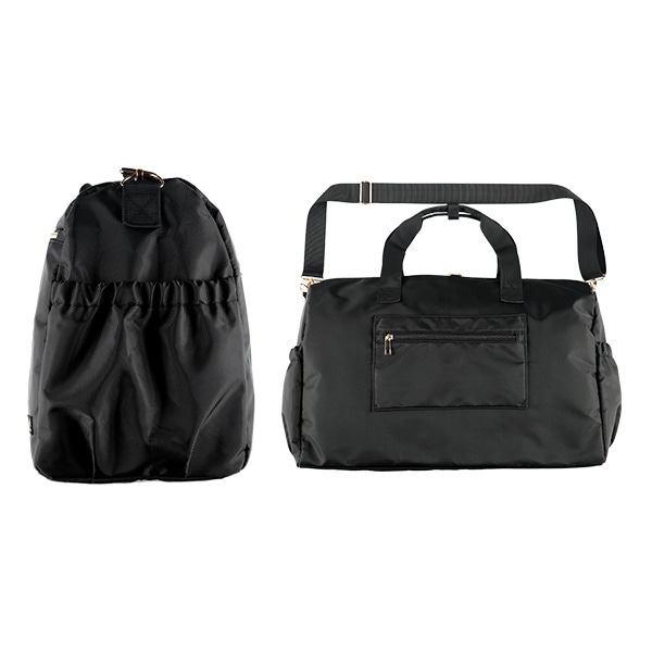 撥水高機能ボストンバッグ（ブラック・ブラウングレー）