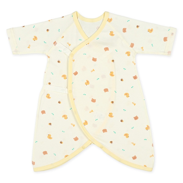 3枚組フライスボタン式コンビ肌着（くま・はち・ひよこ）