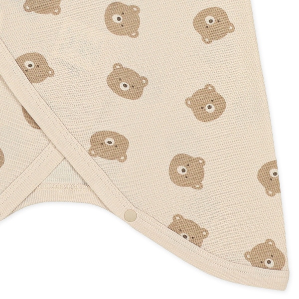 3枚組ソフトワッフルボタン式コンビ肌着（くま）