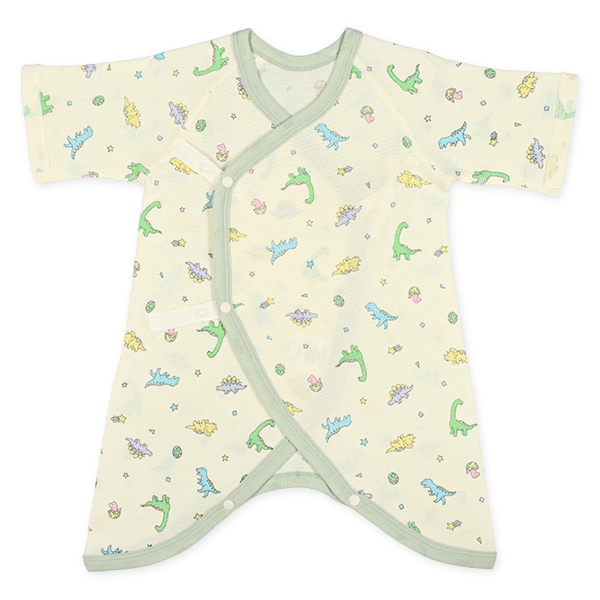 3枚組フライス&ソフトワッフルボタン式コンビ肌着（恐竜）