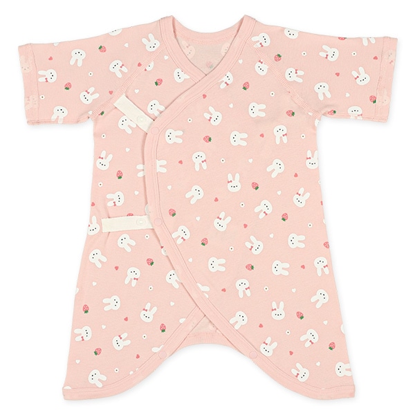 3枚組フライス&ソフトワッフルコンビ肌着（いちご・うさぎ）